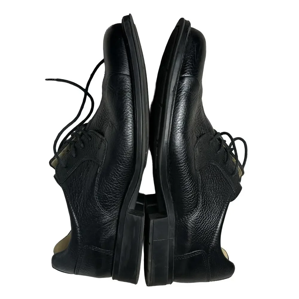 STUDIO BELVEDERE Black Leather Dress Shoes Oxfords Bay Bridge Pebble Lace 10.5 D
